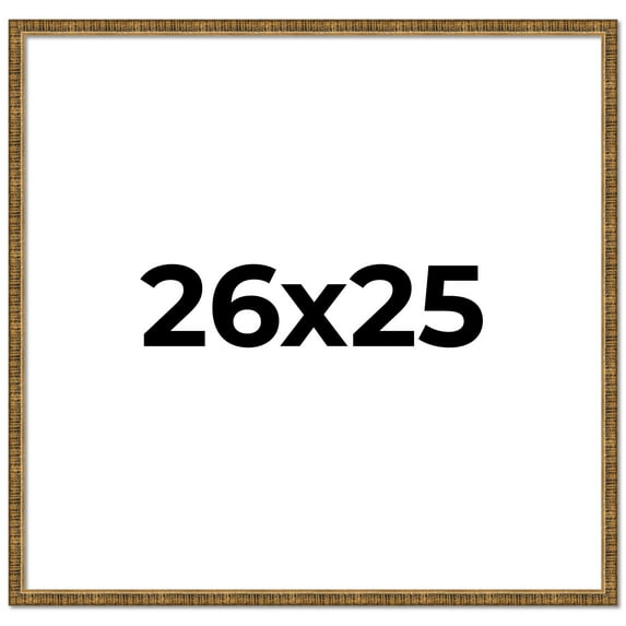 26x25 Frame Gold Solid Wood Picture Frame - Complete Modern Photo Frame Includes UV Acrylic