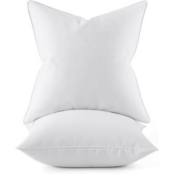 26x26 Euro Pillow Inserts, Pack of 2 Down Feather Premium Throw Pillows with Cotton Fabric for Bed Couch Living Room Sofa