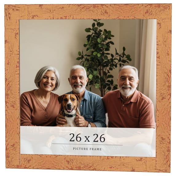26x26 Frame Beige Real Wood Picture Frame Width 1.25 inches | Interior Frame Depth 0.5 inches |
