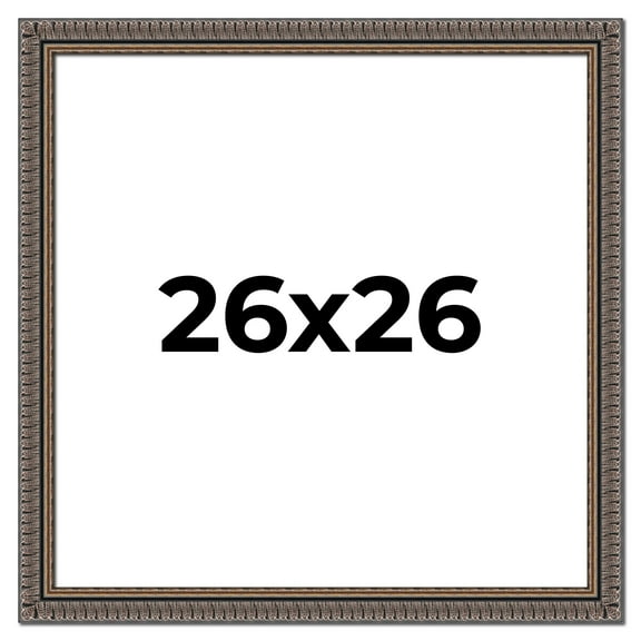 26x26 Frame Black Feather Payton Ornate Solid Wood Picture Frame Width 1.75 Inches | Interior Depth