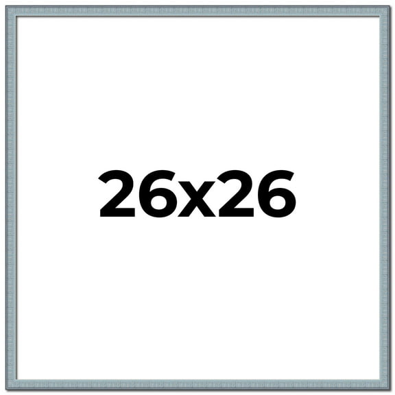 26x26 Frame Blue Scuffed Farm Board Solid Wood Picture Frame Width 0.75 Inches | Interior Depth 0.5