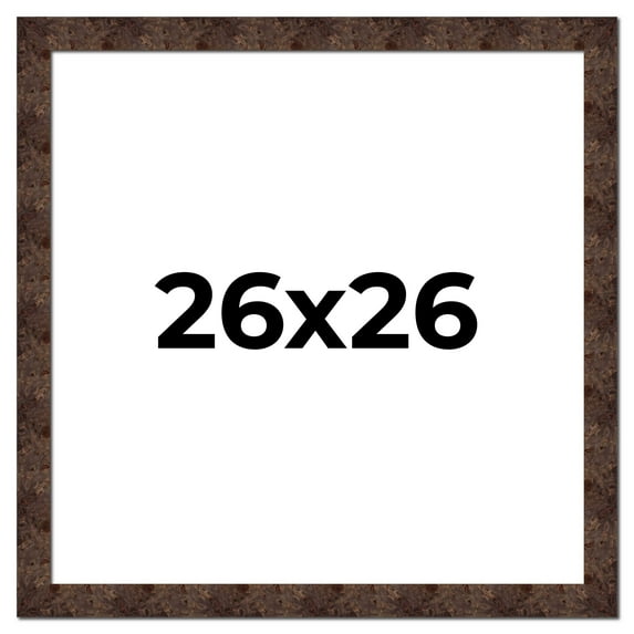 26x26 Frame Brown Burl Real Wood Picture Frame Width 1.625 Inches | Interior Frame Depth 0.5 Inches