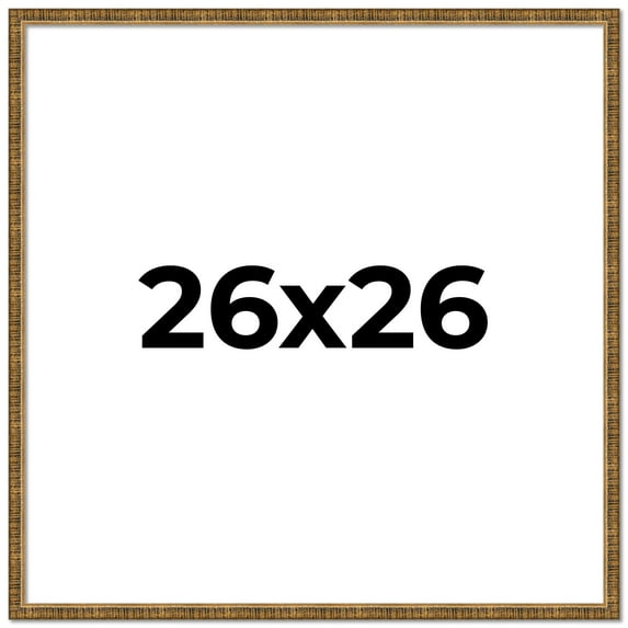 26x26 Frame Gold Kingsley Distressed Solid Wood Picture Frame Width 0.75 Inches | Interior Frame