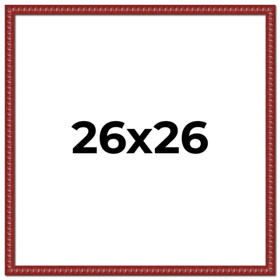 26x26 Frame Red Solid Wood Picture Frame Width 1 Inches | Interior Frame Depth 0.375 Inches |