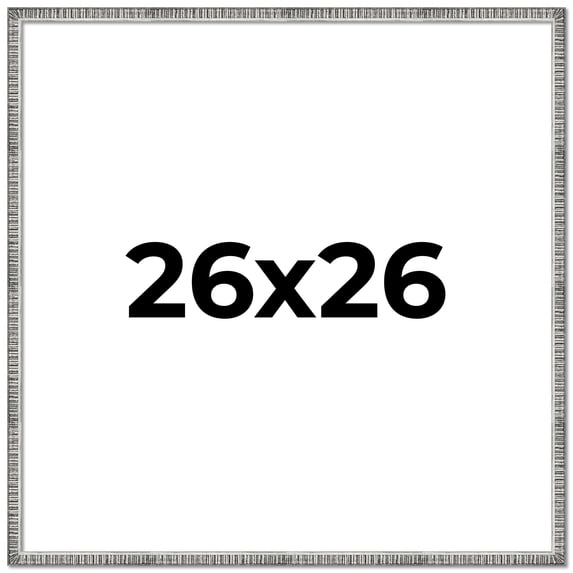 26x26 Frame Silver Grey Distressed Solid Wood Picture Frame | 0.75 Inch Moulding Width | Interior