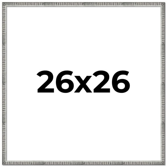 26x26 Frame Silver Grey Distressed Solid Wood Picture Frame | 0.75 Inch Moulding Width | Interior