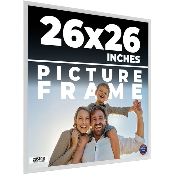 26x26 Frame White Real Wood Picture Frame Width 0.75 inches | Interior Frame Depth 0.5 inches |