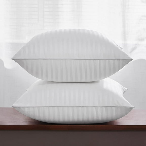 26x26 Inch Euro Pillow Inserts Set of 2, Firm Fluffy Decorative Square Pillows with Soft Cotton Cover and Down Alternative Fill for Couch Bed Sofa, White