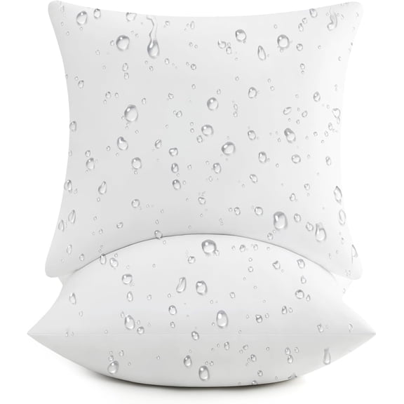 26x26 Inch Outdoor Pillow Inserts Set of 2 Waterproof Down Alternative Euro Pillows