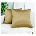 thumbnail image 1 of 26x26 Inches Faux Silk Square European Shams, Zipper Closure, Brass (Set of 2), 1 of 7