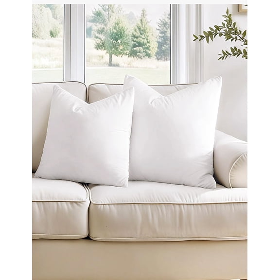 26x26 Inches Fluffy Down Throw Pillow Inserts in Cotton Fabric for Bedding