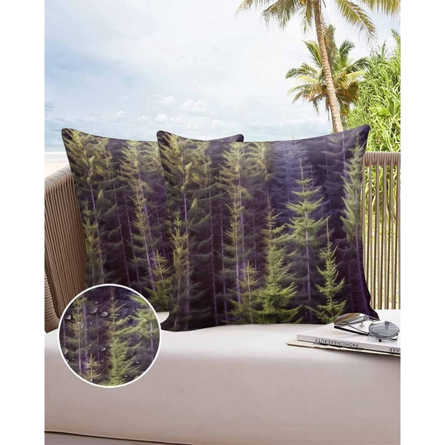 26x26 Outdoor Pillow Covers Set of 2 Pine Trees Fall Outdoor Waterproof