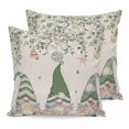 thumbnail image 1 of 26x26 Pillow Covers Set of 2, Green Coastal Gnomes Square Throw Pillow Covers for Couch/Sofa/Living Room, Ocean Eucalyptus Coral Beige Decorative Soft Pillowcases for Couch Throw Pillows, 1 of 9