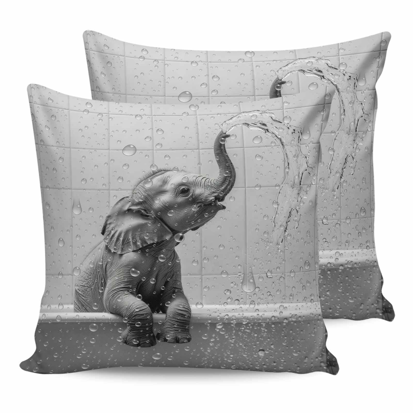 26x26 Pillow Covers Set of 2, Grey Elephant Throw Pillow Covers ...