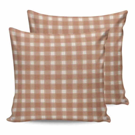 26x26 Pillow Covers Set of 2, Khaki Checkered Square Throw Pillow Covers for Couch/Sofa/Living Room, Farmhouse Plaid Buffalo Elegant Decorative Soft Pillowcases for Couch Throw Pillows