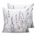 thumbnail image 1 of 26x26 Pillow Covers Set of 2, Lavender Floral Throw Pillow Covers Decorative Couch Cushion Case, Spring Flowers Botanical Plants Microfiber Square Pillowcases for Bedroom Car Living Room, 1 of 7