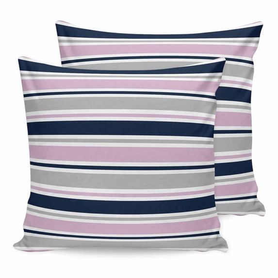 26x26 Pillow Covers Set of 2, Pink Grey Striped Square Throw Pillow Covers for Couch/Sofa/Living Room, Farmhouse Stripes Modern Abstract Art Decorative Soft Pillowcases for Couch Throw Pillows