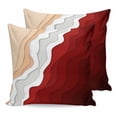 thumbnail image 1 of 26x26 Pillow Covers Set of 2, Red Coastal Beach Square Throw Pillow Covers for Couch/Sofa/Living Room, Farmhouse Abstract Ocean Waves Striped Decorative Soft Pillowcases for Couch Throw Pillows, 1 of 9