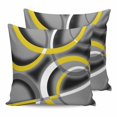 thumbnail image 1 of 26x26 Pillow Covers Set of 2, Yellow Geometric Throw Pillow Covers Decorative Couch Cushion Case, Gray Black Retro Abstract Stripes Lines Microfiber Square Pillowcases for Bedroom Car Living Room, 1 of 7