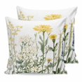 thumbnail image 1 of 26x26 Pillow Covers Set of 2, Yellow Spring Floral Square Throw Pillow Covers for Couch/Sofa/Living Room, Summer Botanical Flowers Decorative Soft Pillowcases for Couch Throw Pillows, 1 of 9