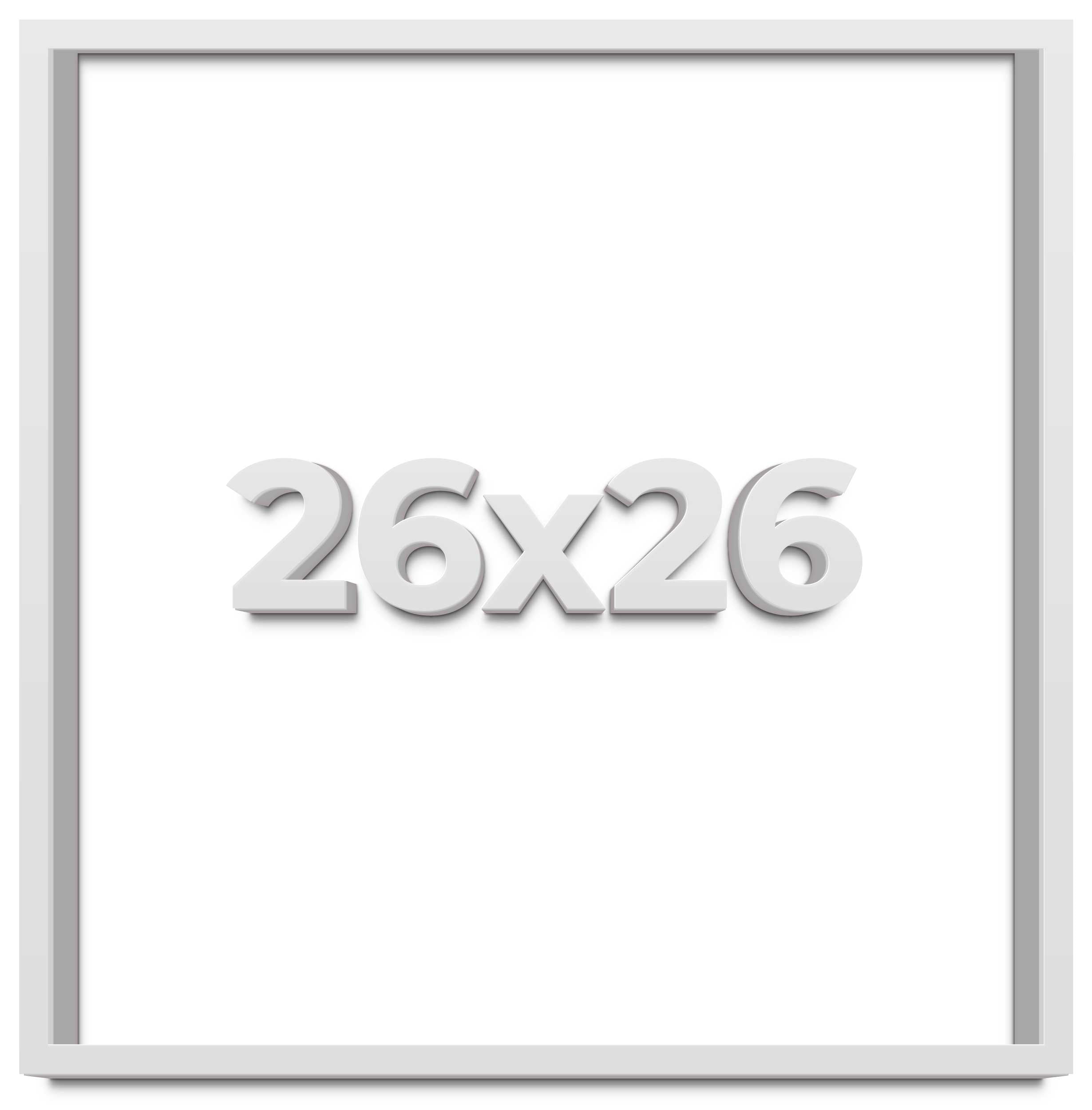 26x26 Shadow Box Frame White | 1 Inches Deep Real Wood Contemporary ...