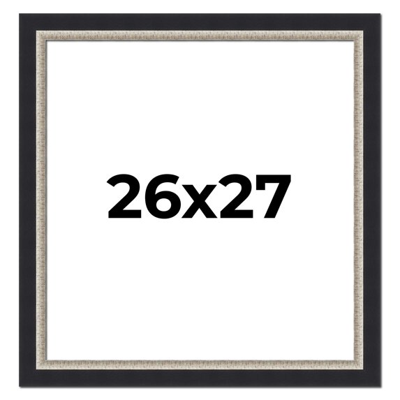 26x27 Frame Black Real Wood Picture Frame Width 2.25 Inches | Interior Frame Depth 0.5 Inches |