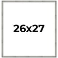 thumbnail image 1 of 26x27 Frame Silver Grey Distressed Solid Wood Picture Frame | 0.75 Inch Moulding Width | Interior, 1 of 8