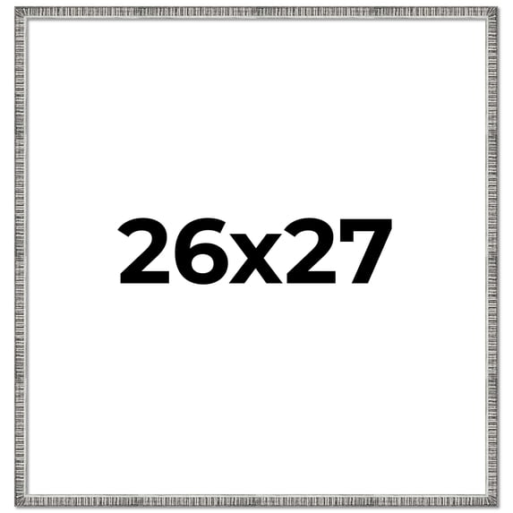 26x27 Frame Silver Grey Distressed Solid Wood Picture Frame | 0.75 Inch Moulding Width | Interior