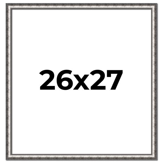 26x27 Frame Silver Real Wood Picture Frame Width 1.125 Inches | Interior Frame Depth 0.5 Inches |