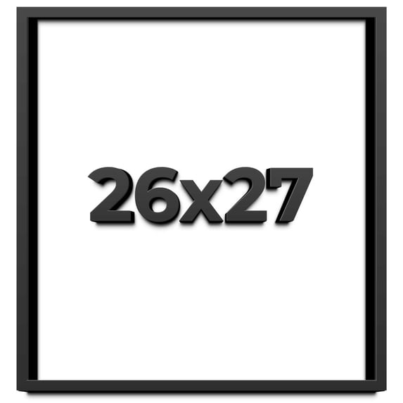 26x27 Shadow Box Frame Black | 1 inches Deep Real Wood Contemporary Shadowbox Display Frame | UV