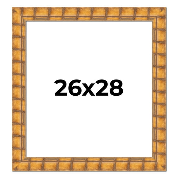 26x28 Frame Beige Real Wood Picture Frame Width 3 inches | Interior Frame Depth 0.5 inches |