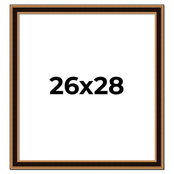 26x28 Frame Gold Brown Plein Air Vintage Solid Wood Picture Frame | 1.75 Inches Moulding Width |