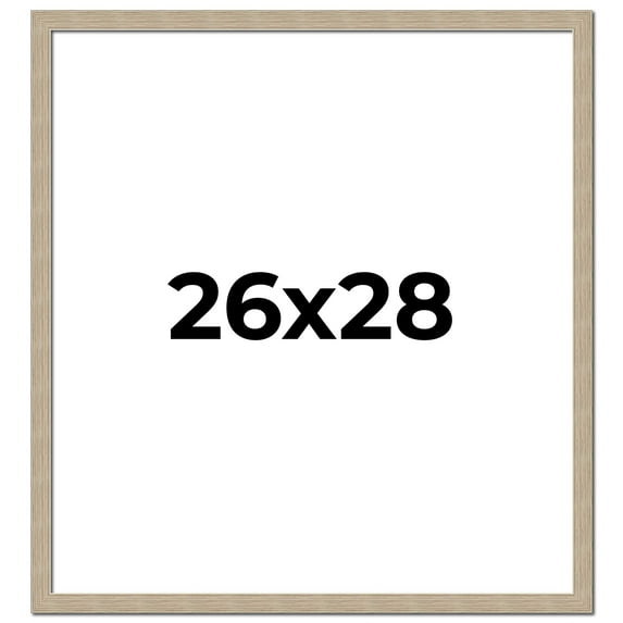 26x28 Frame Grey Solid Wood Picture Frame Width 1 Inches | Interior Frame Depth 0.5 Inches |