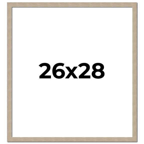26x28 Frame Grey Solid Wood Picture Frame Width 1 Inches | Interior Frame Depth 0.5 Inches |