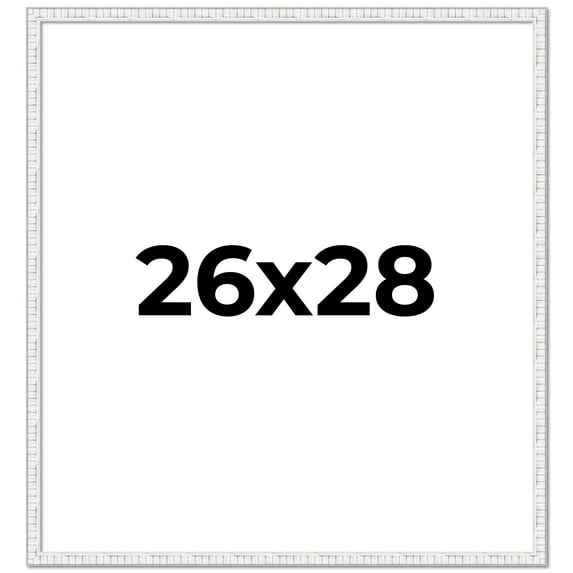 26x28 Frame White Real Wood Picture Frame Width 0.75 inches | Interior Frame Depth 0.5 inches |