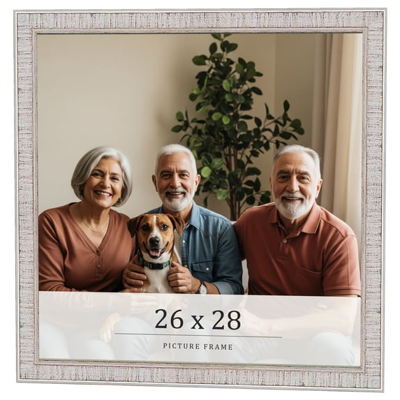 26x28 Frame White Real Wood Picture Frame Width 0.75 inches | Interior Frame Depth 0.5 inches |