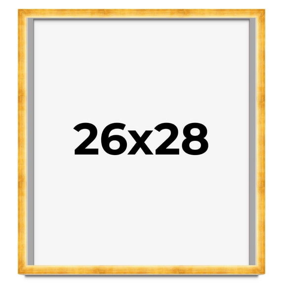 26x28 Shadow Box Frame Gold | 1.625 Inches Deep Real Wood Traditional Shadowbox Display Frame | UV