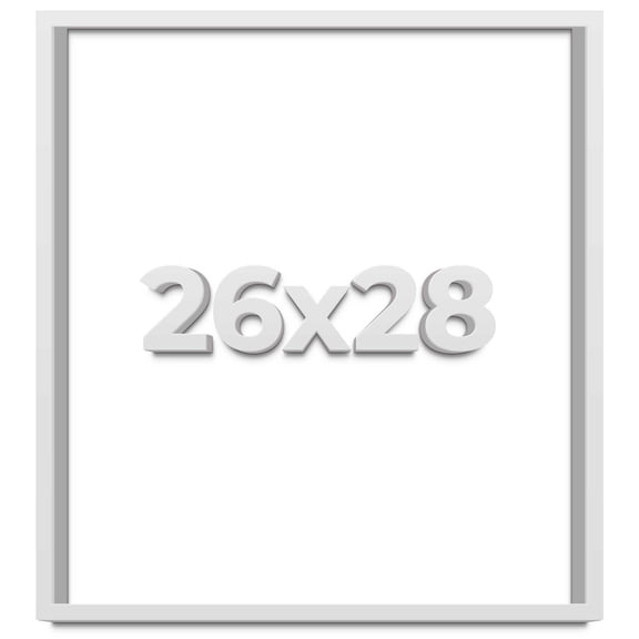 26x28 Shadow Box Frame White | 2 Inches Deep Real Wood Contemporary Shadowbox Display Frame | UV