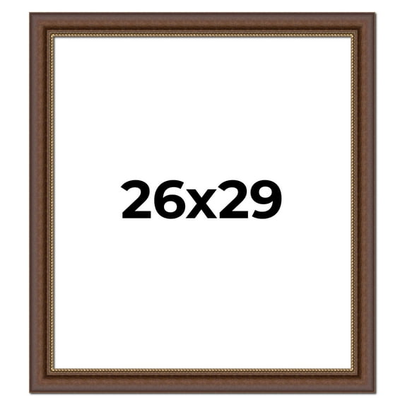 26x29 Copper and Brown Real Wood Picture Frame Width 2 inches | Interior Frame Depth 0.5 inches |