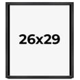 thumbnail image 1 of 26x29 Frame Black Charcoal Grey Wood Textured Picture Frame | 0.75 Inch Moulding Width | Gunmetal, 1 of 8