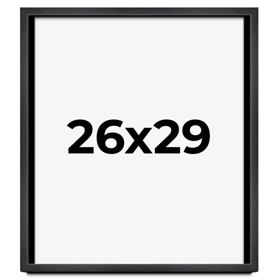 26x29 Frame Black Charcoal Grey Wood Textured Picture Frame | 0.75 Inch Moulding Width | Gunmetal