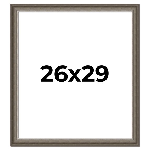 26x29 Frame Brown Solid Wood Picture Frame | 1.75 Inch Moulding Width | Austin Frame Complete with