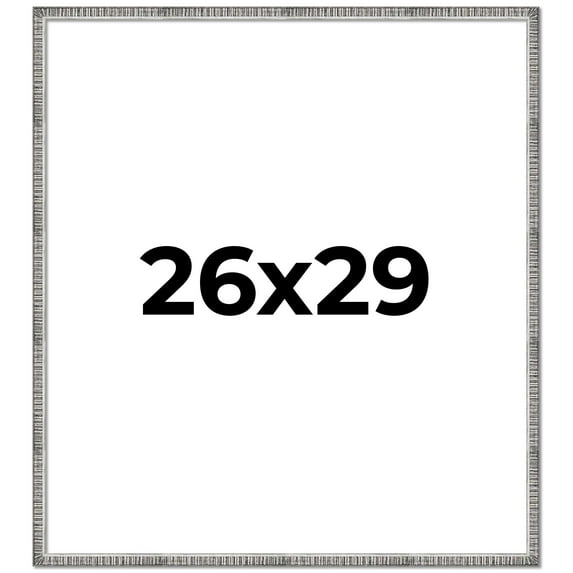 26x29 Frame Silver Grey Distressed Solid Wood Picture Frame | 0.75 Inch Moulding Width | Interior