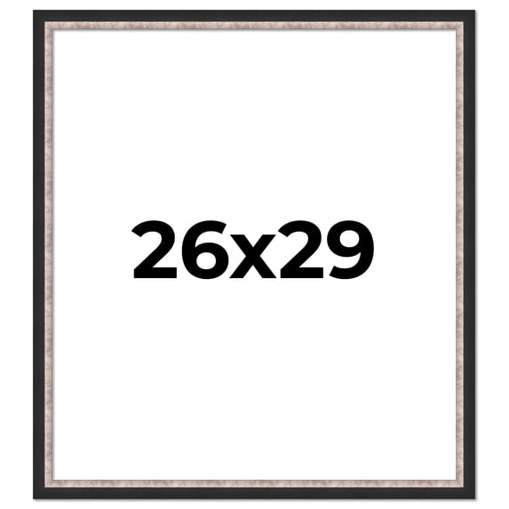 26x29 Frame Silver Real Wood Picture Frame Width 1.25 Inches | Interior Frame Depth 0.75 Inches |