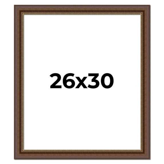 26x30 Copper and Brown Real Wood Picture Frame Width 2 inches | Interior Frame Depth 0.5 inches |