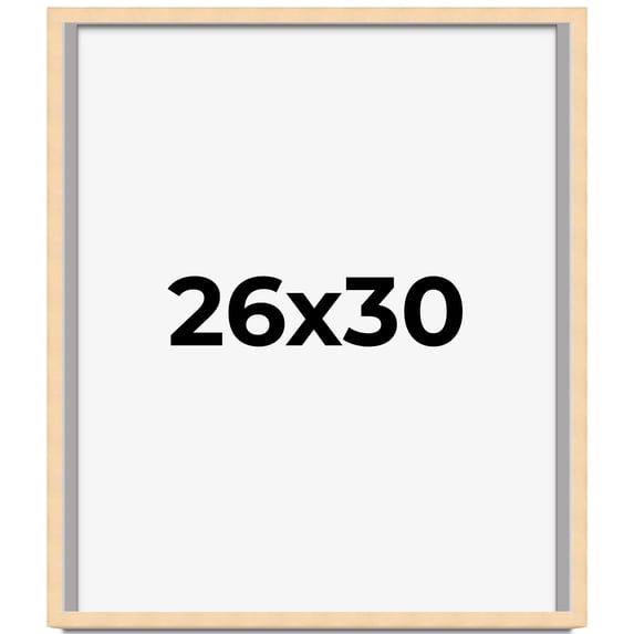 26x30 Frame Beige Real Wood Picture Frame Width 0.75 inches | Interior Frame Depth 0.5 inches |