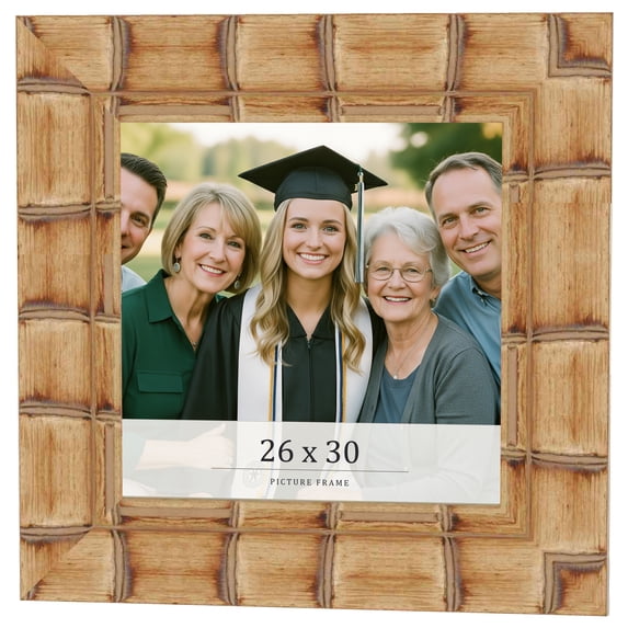 26x30 Frame Beige Real Wood Picture Frame Width 3 inches | Interior Frame Depth 0.5 inches |