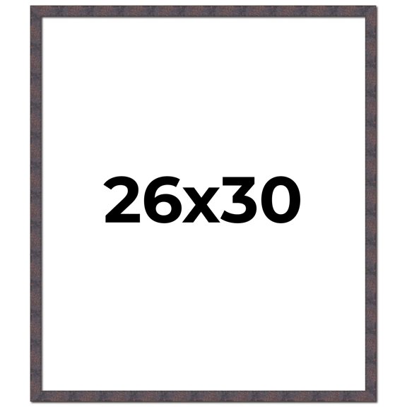 26x30 Frame Brown Rustic Lacquered Walnut Solid Wood Picture Frame Width | 0.875 Inch Moulding