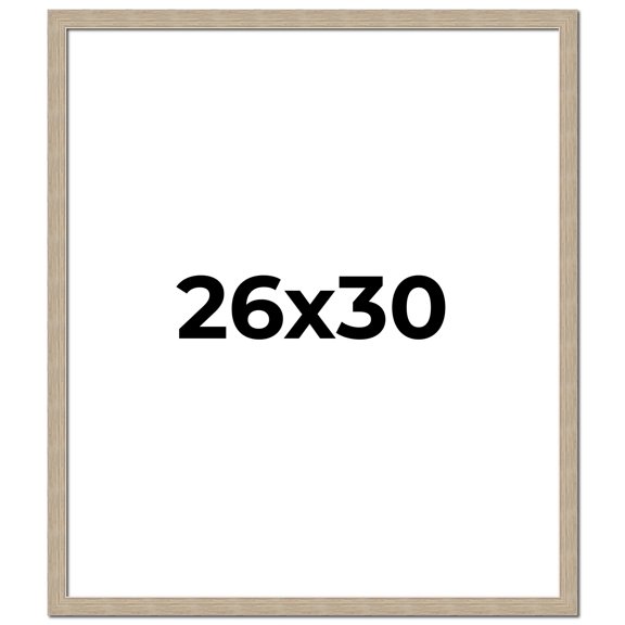 26x30 Frame Grey Solid Wood Picture Frame Width 1 Inches | Interior Frame Depth 0.5 Inches |