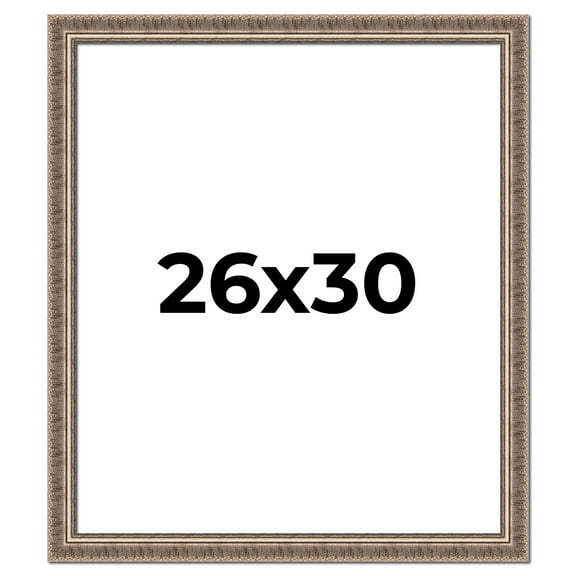 26x30 Frame Silver Harvest Ornate Solid Wood Picture Frame | 1.75 Inch Moulding Width |Mayflower